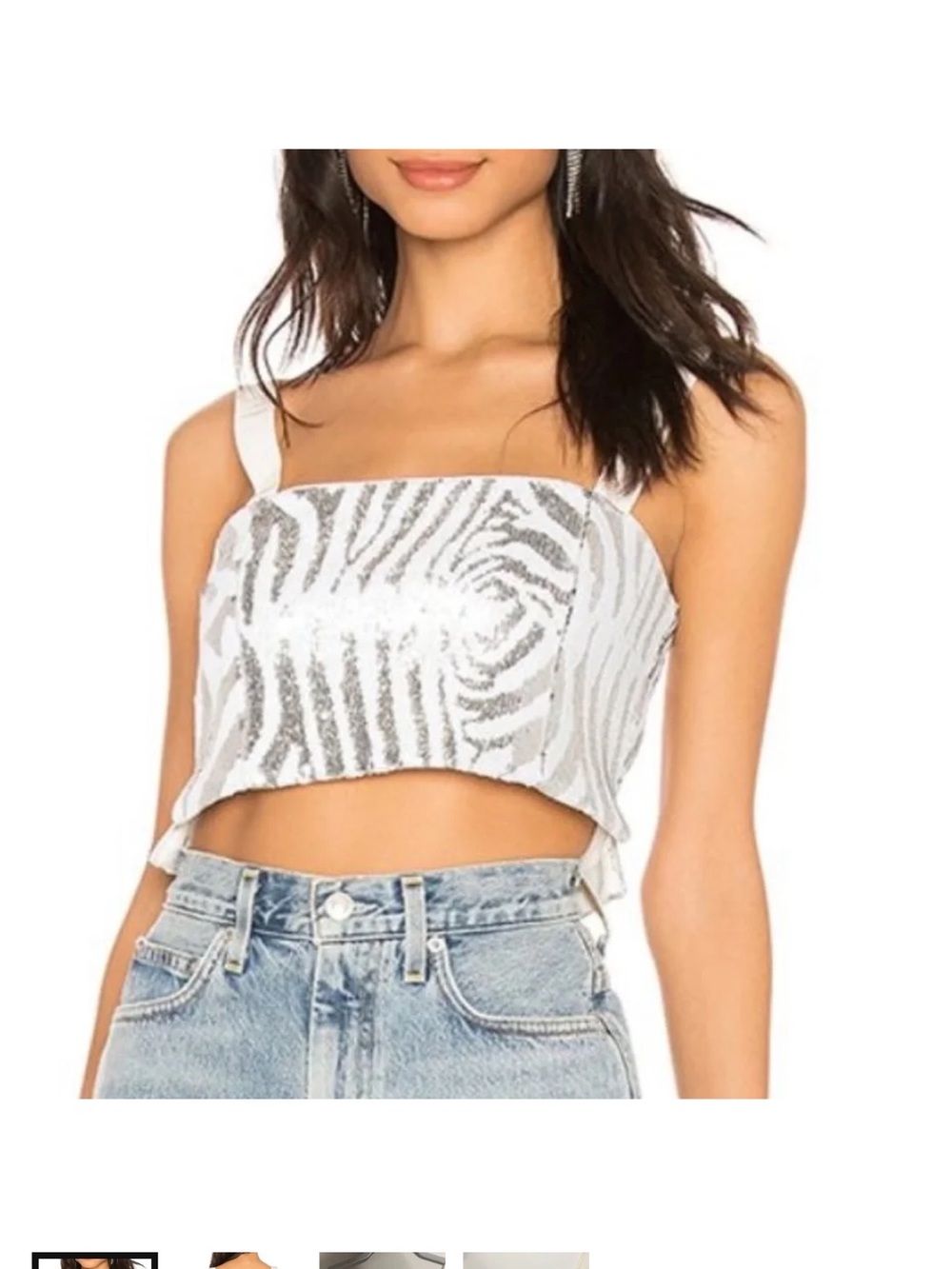 NWT X NBD • Crop Top • Zebra Sequins • Medium
